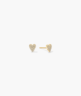 Mini Heart Pavé Diamond Stud Earrings