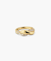 Dôme Brioche Pavé Lab Grown Sapphire Ring