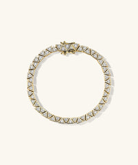 Patra Diamond Tennis Bracelet: A close-up of a handcrafted gold bracelet adorned with responsibly sourced diamonds, perfect for making power statements.