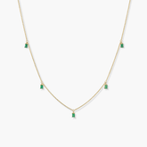 Baguette Gemstone Station Necklace