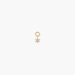 Single Pavé Diamond Star Hoop Charm