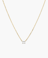 Lab Grown Sapphire Baguette Necklace
