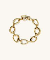 Organic Dôme Ripple Chain Bracelet with toggle clasp, featuring open, organic links in a sophisticated, reimagined silhouette. Ideal as a versatile fashion accessory.