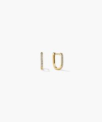 Pavé Diamond Huggie U Hoops