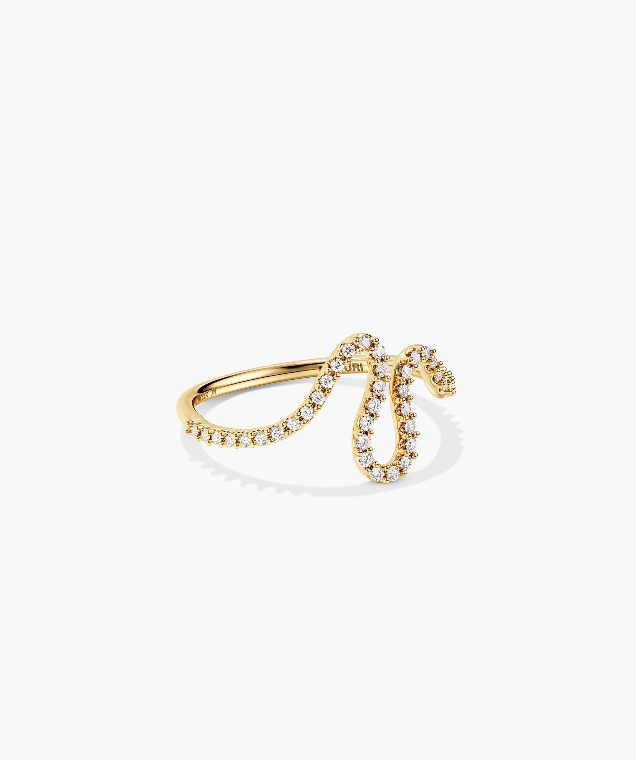 Interconnected Wave Pavé Diamond Ring