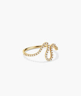 Interconnected Wave Pavé Diamond Ring