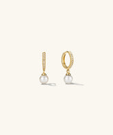 Pavé Diamond Pearl Huggies