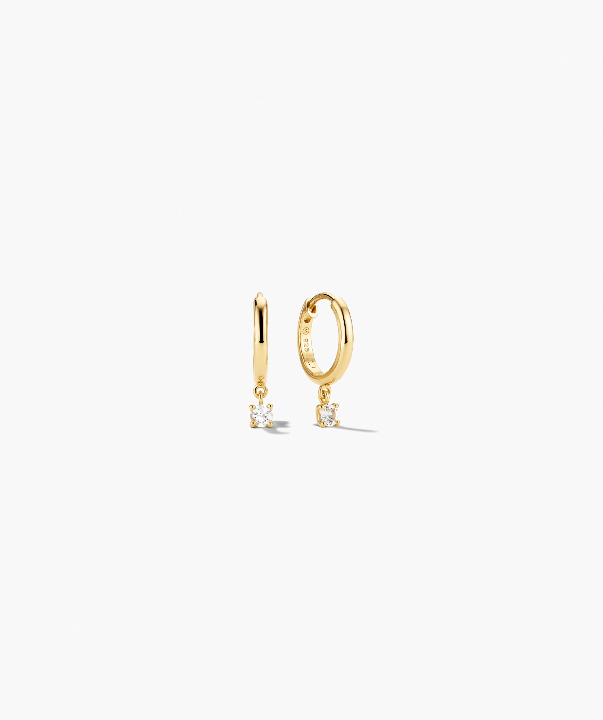 Round Lab Grown Sapphire Hoops
