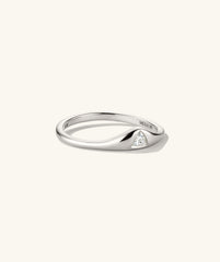 Organic Dôme Crescent Nesting Ring featuring a silver band with a lab-grown diamond, designed to stack seamlessly with Dôme collection rings.