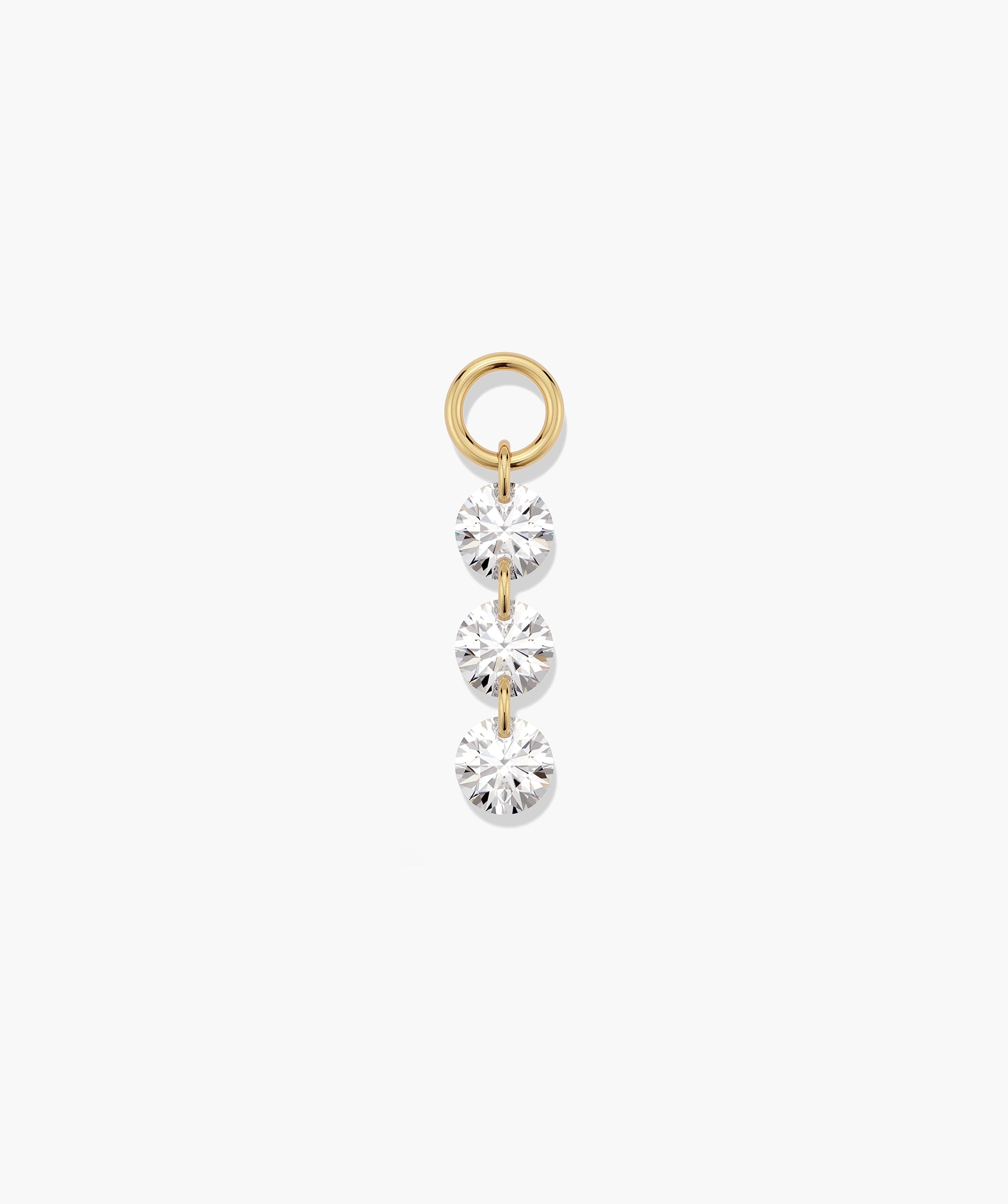 Triple Set Lab Grown Diamond Hoop Charm