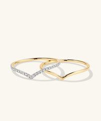 Wishbone Stacker Set featuring intertwined gold and silver rings, showcasing elegant fashion accessory design with a focus on jewelry craftsmanship.