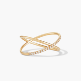 Pavé Diamond X Ring