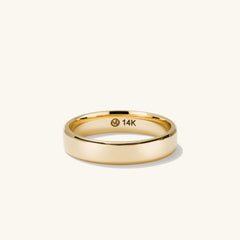 4mm Smooth Band, a gold ring with a diamond, perfect for engagement, showcasing elegant design and lightweight durability for your next chapter.