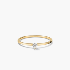 Gemstone Trillion Stacker Ring: a close-up of a handcrafted 14k gold ring with a white topaz gemstone, perfect for stacking.