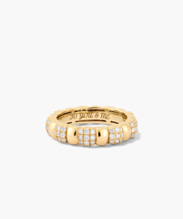 Pavé Diamond Soft Charlotte Ring in 14k gold, featuring 72 diamonds in alternating cushions with a total carat weight of 0.55-0.70ct.
