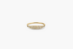 Pavé Diamond Slim Signet: A gold ring adorned with diamonds, offering a refined and elegant accessory with significant visual impact.