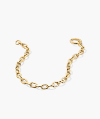 Large Square Oval Chain Charm Bracelet in 14k solid gold, featuring bold links and a Stacker Clasp for layering multiple charms.