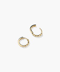 Bezel Lab Grown Diamond Huggies: A pair of 14k solid gold hoop earrings featuring bezel-set lab grown diamonds.