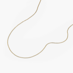 Cable Chain Necklace handcrafted in 14k solid yellow gold, displayed on a white background, emphasizing its timeless and versatile design.