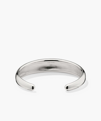Silver 13mm Dôme Cuff Bracelet, crafted in 925 sterling silver, featuring a sleek, curved design with two rounded ends, displayed on a white background.