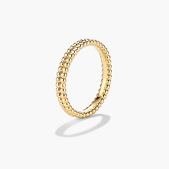 Duo Beaded Stacker Ring: An 18k gold vermeil ring featuring a double row of beads, perfect for stacking and adding texture to any jewelry collection.