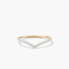 Pavé Diamond Wishbone Ring: 14k gold ring adorned with pavé diamonds, forming a delicate wishbone shape.