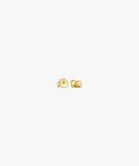 Duet Mixed Huggie Hoops, close-up of two stacked rings, showcasing mixed metals in 18k gold vermeil and sterling silver, highlighting their dual-width design.