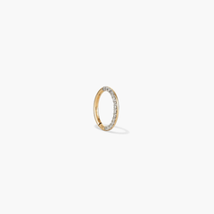 Single Cartilage Pavé Diamond Mini Hoop