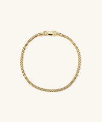 Timepiece Chain Bracelet, a sleek gold chain bracelet with a clasp, handcrafted in 14k solid yellow gold, showcasing timeless elegance and style.
