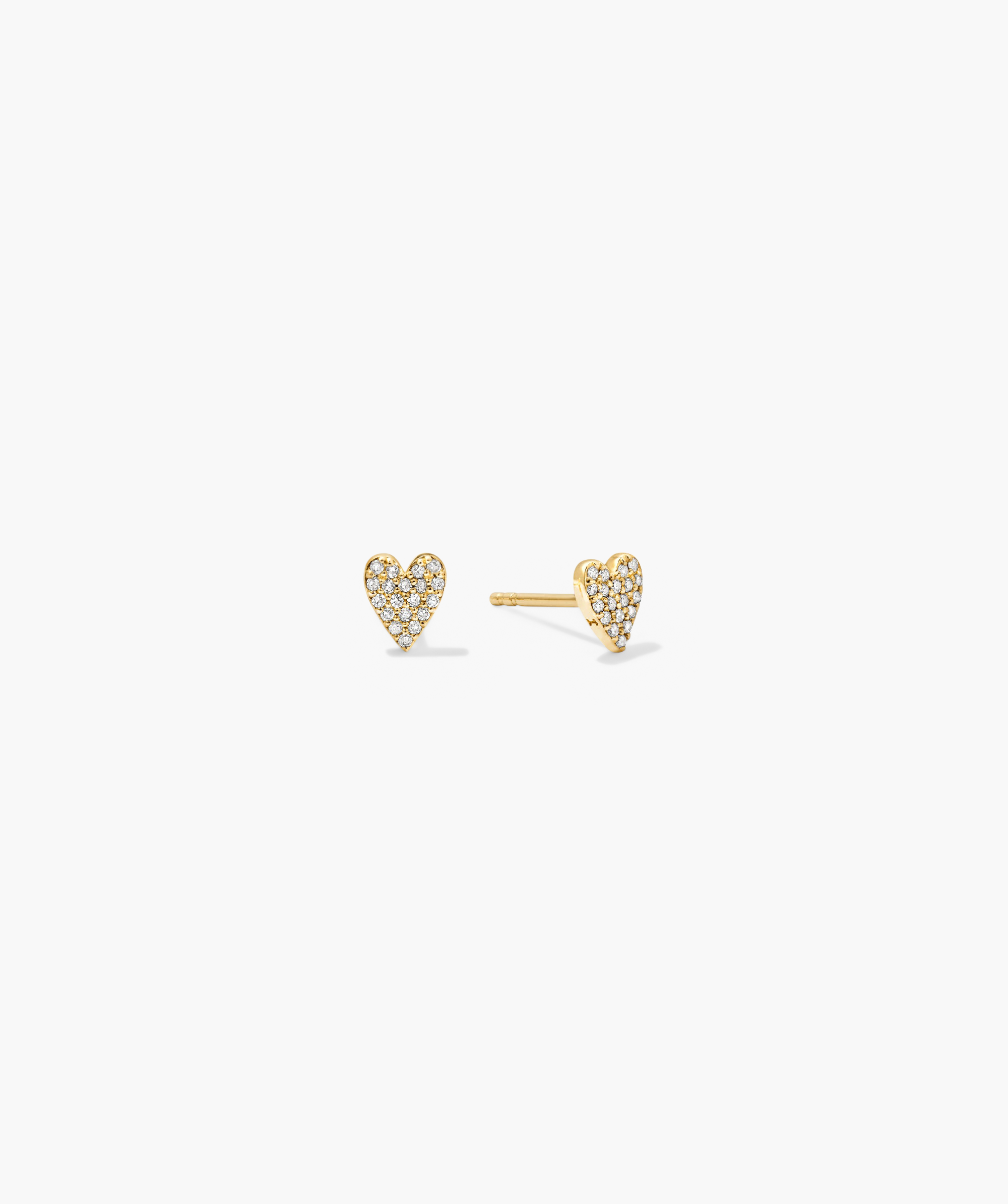 Mini Heart PavÃ© Diamond Stud Earrings