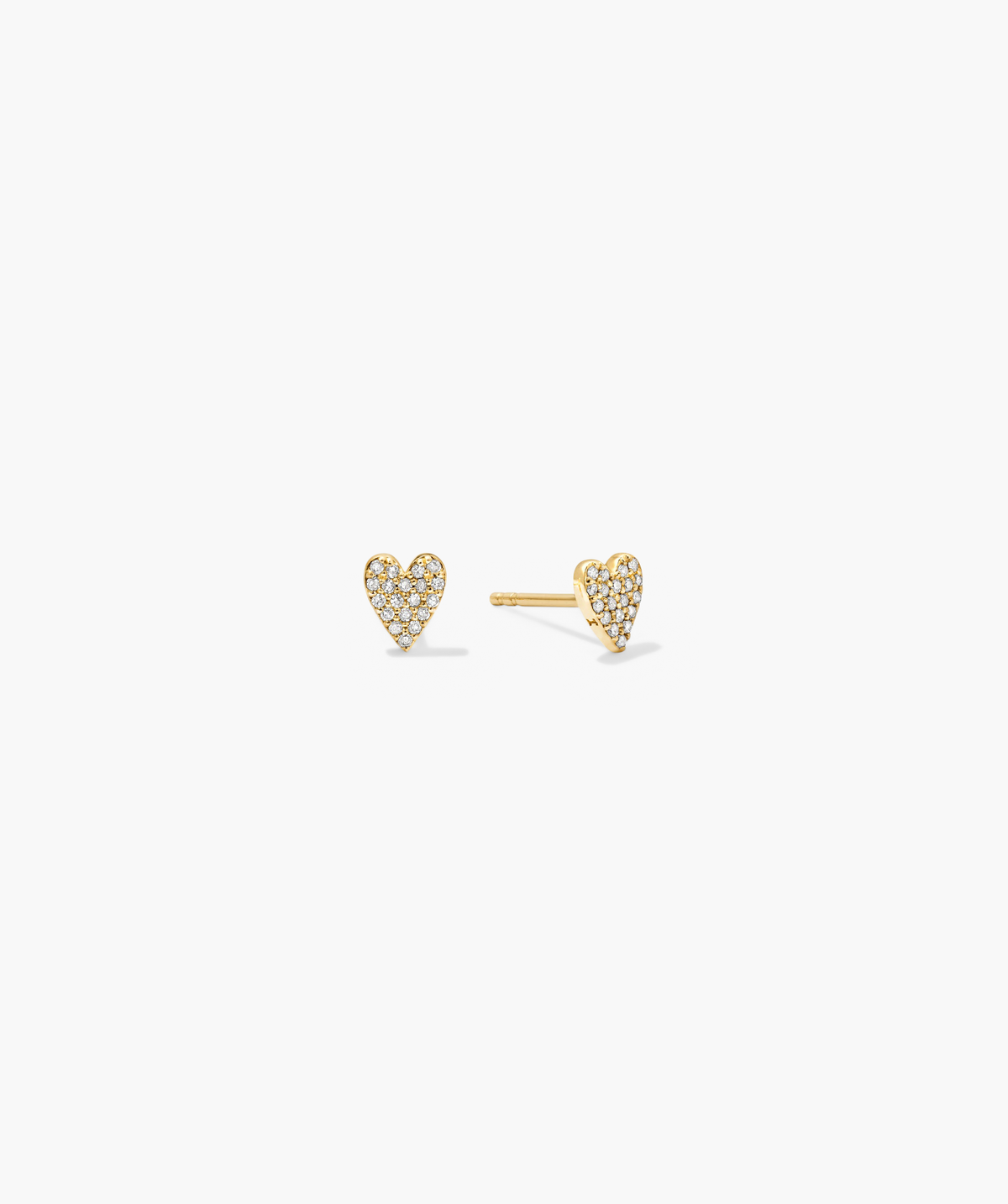 Mini Heart PavÃ© Diamond Stud Earrings