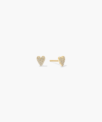 Mini Heart PavÃ© Diamond Stud Earrings