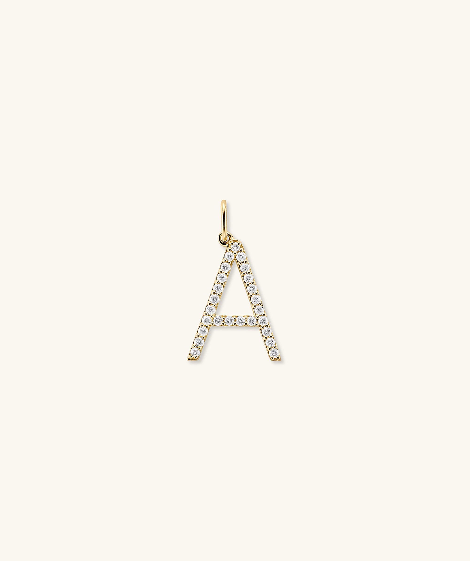Lab Grown Diamond Oversized Letter Charm in 14k gold, adorned with ethically sourced lab-grown diamonds, designed as a statement piece.