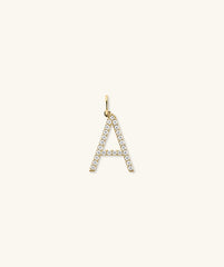 Lab Grown Diamond Oversized Letter Charm in 14k gold, adorned with ethically sourced lab-grown diamonds, designed as a statement piece.