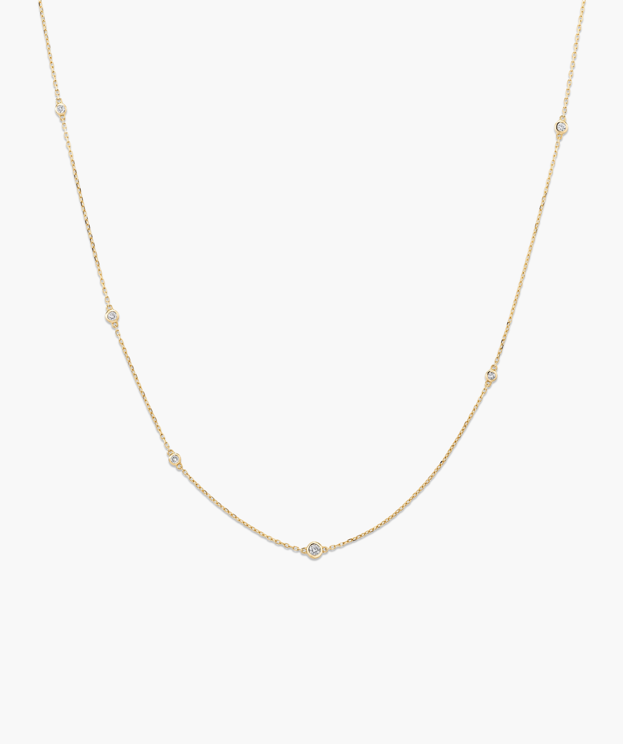 Multi Station Round Diamond Necklace