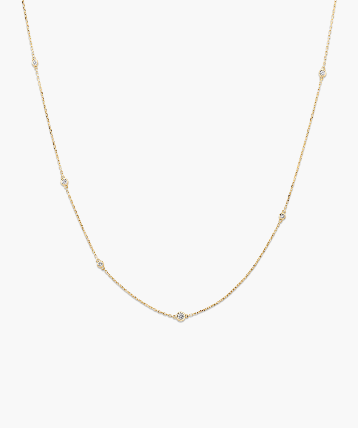 Multi Station Round Diamond Necklace