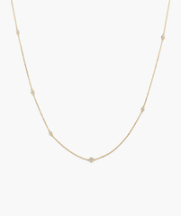Multi Station Round Diamond Necklace