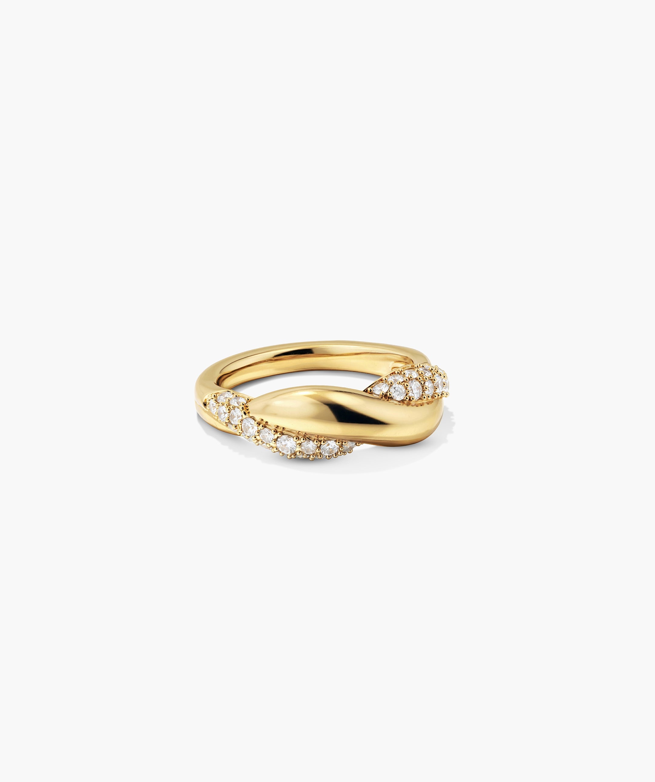 DÃ´me Brioche PavÃ© Lab Grown Sapphire Ring