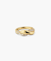 DÃ´me Brioche PavÃ© Lab Grown Sapphire Ring