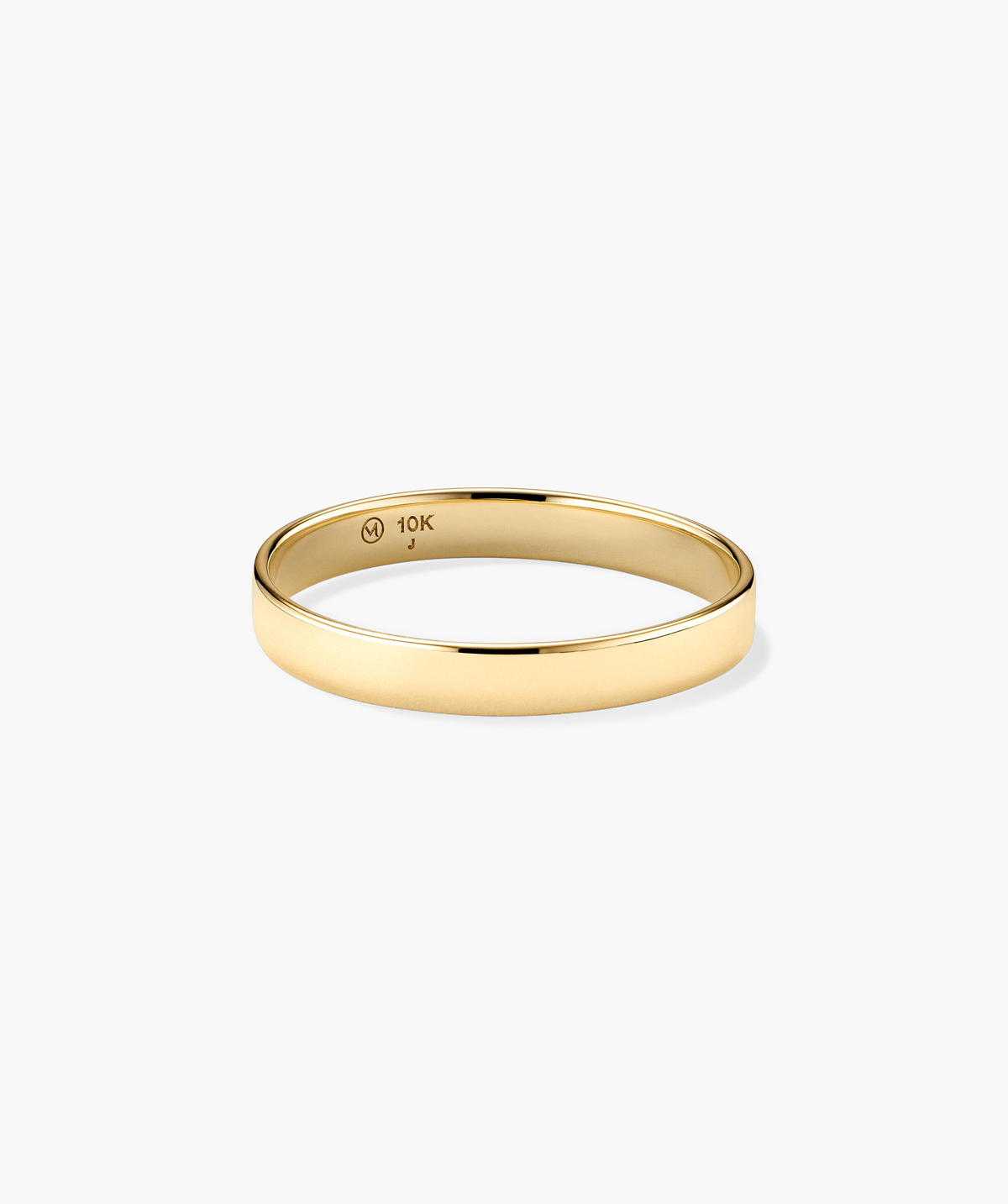 Bold Stacker: A polished 10-karat yellow gold band with a 10K stamp inside, perfect for daily wear and pairing with other Stacker rings.