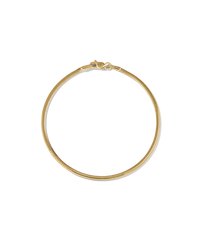 Cobra Bracelet with a smooth texture, featuring a gold chain design and clasp, elegantly displayed on a black background.