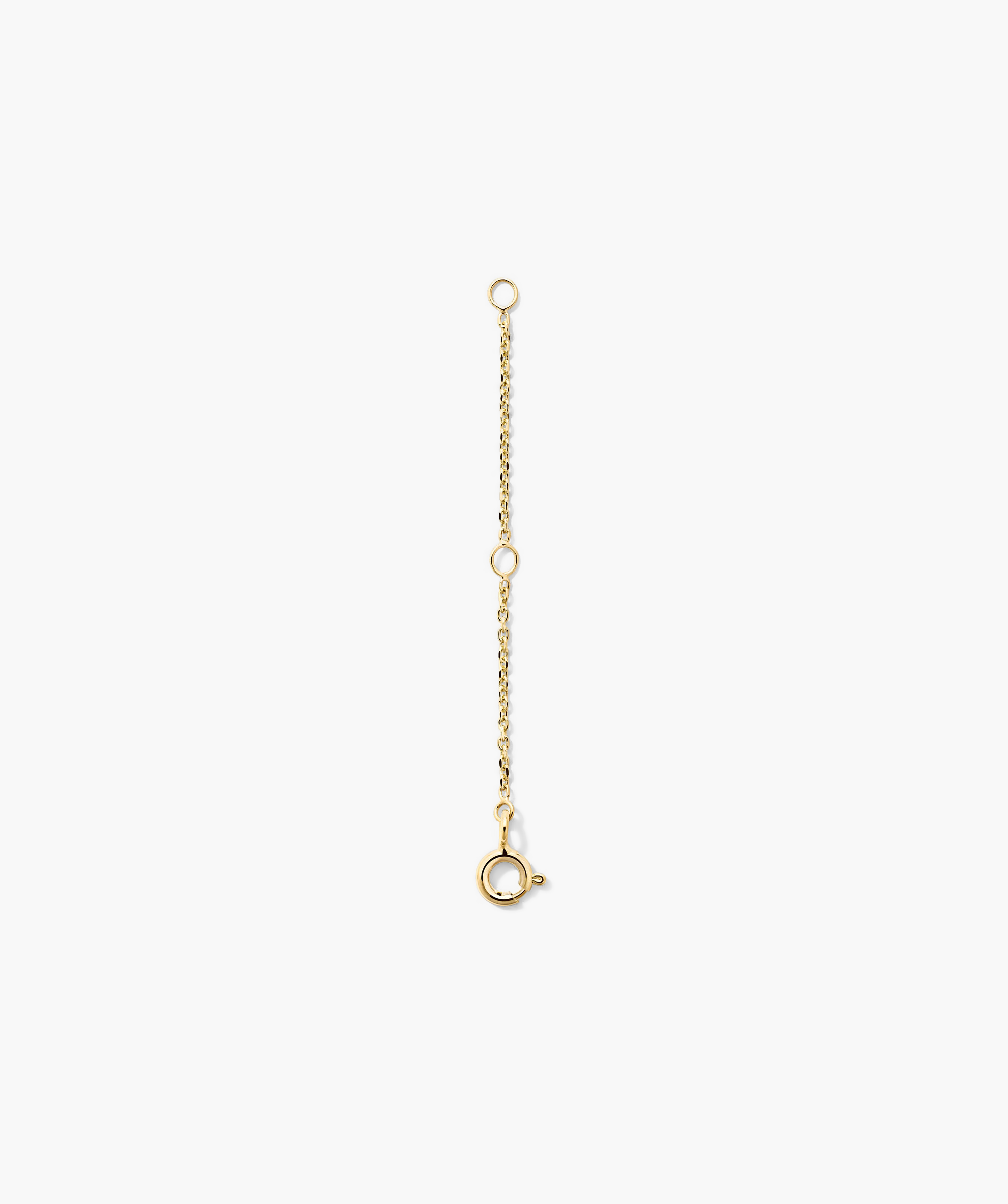 Gold Chain Double Extender featuring circular links, designed to add length and versatility to your jewelry. Ideal for enhancing and personalizing your favorite chains.