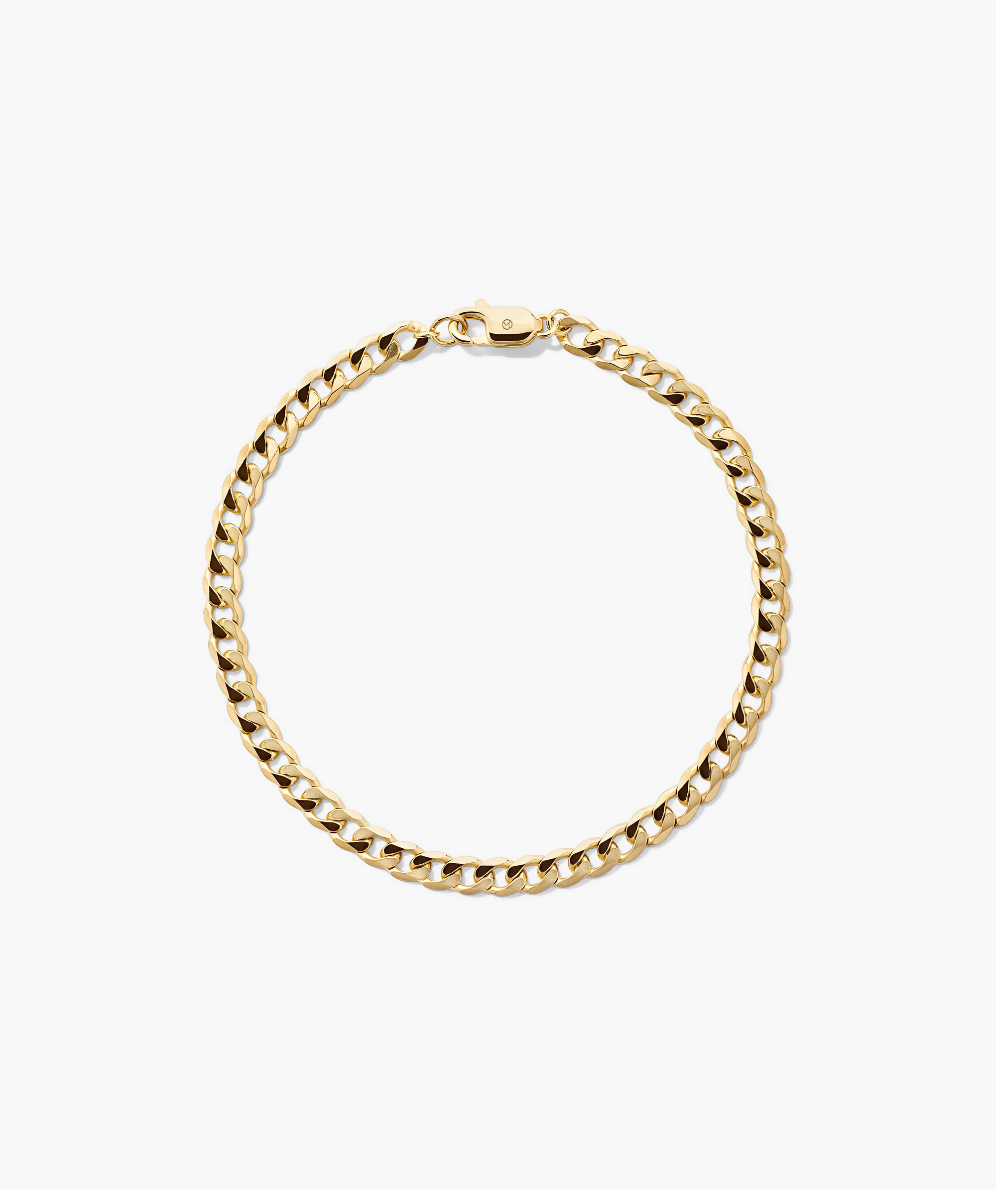 Flat Curb Chain Bracelet featuring a sleek gold chain design with a secure clasp, perfect for everyday wear and elevating any outfit.