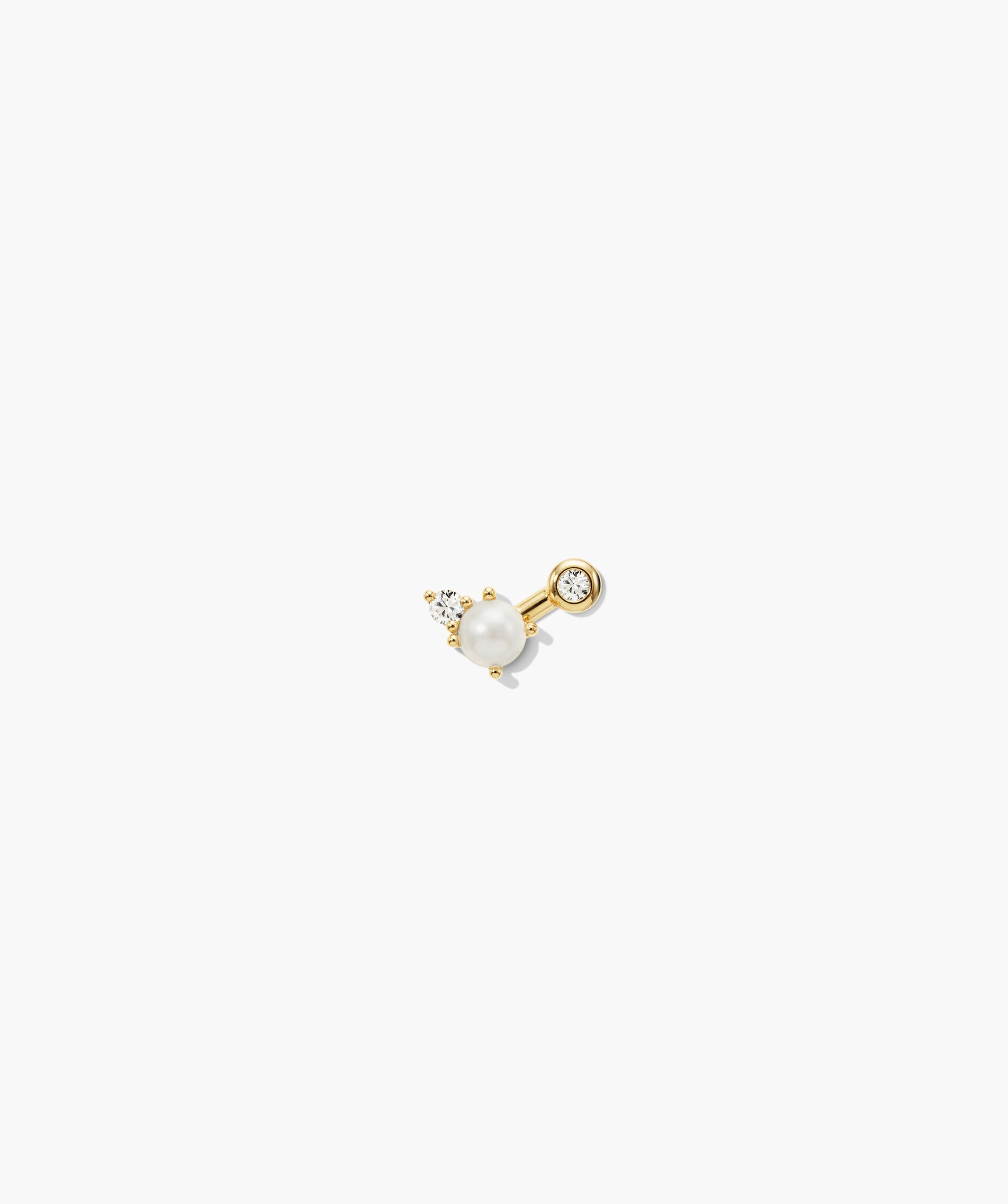 Single Celeste Pearl Triad Stud