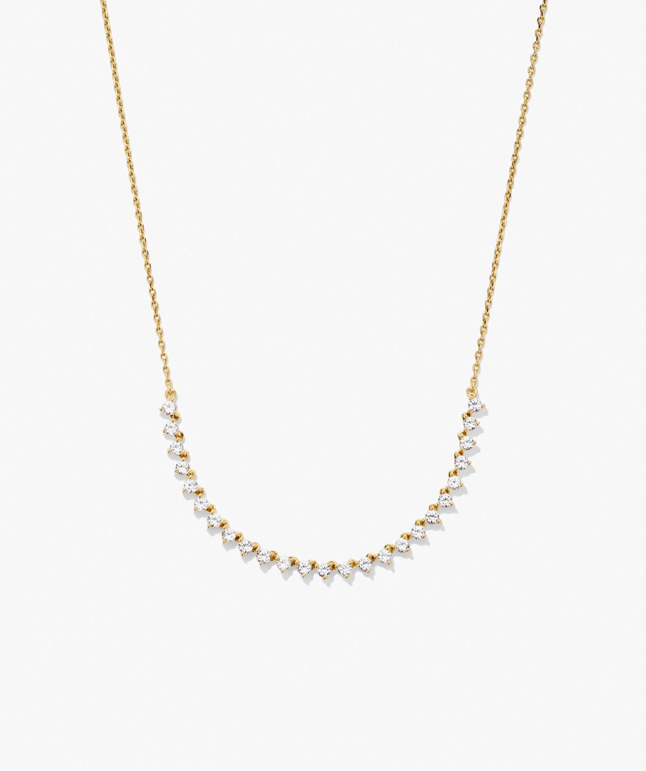Lab Grown Sapphire Half Tennis Necklace