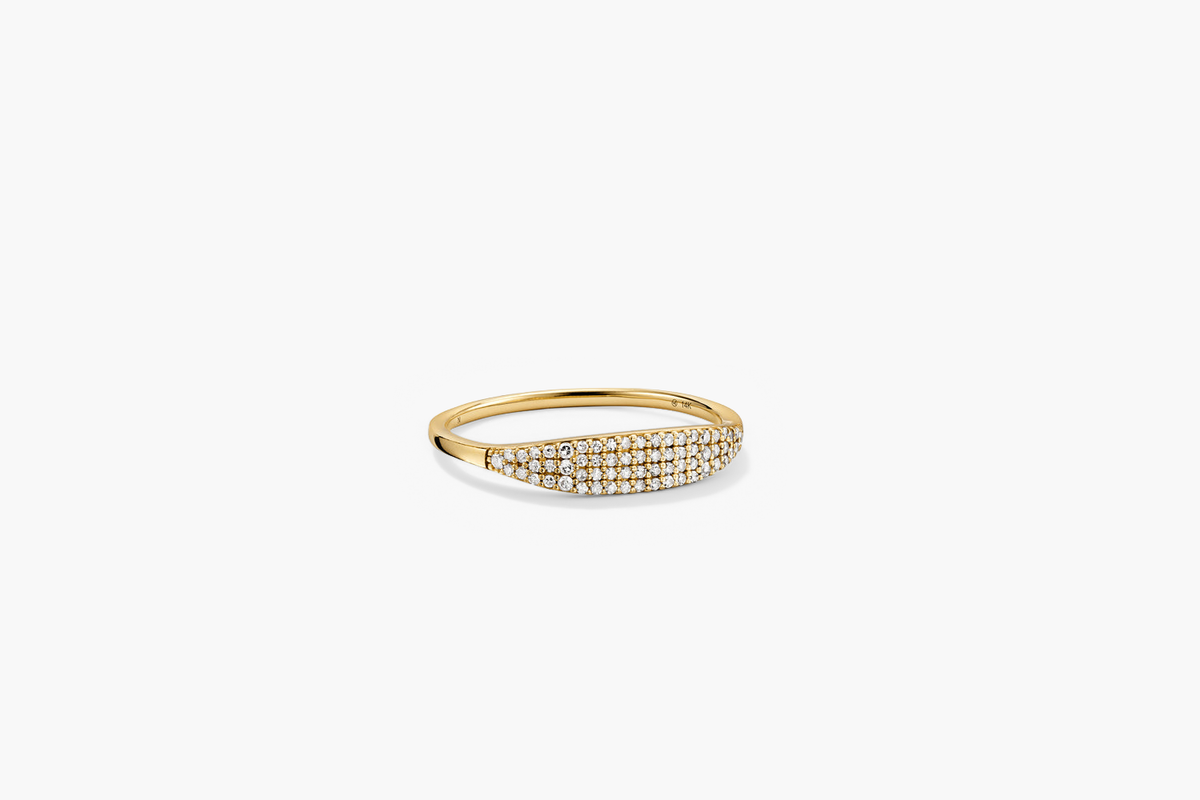 PavÃ© Diamond Slim Signet