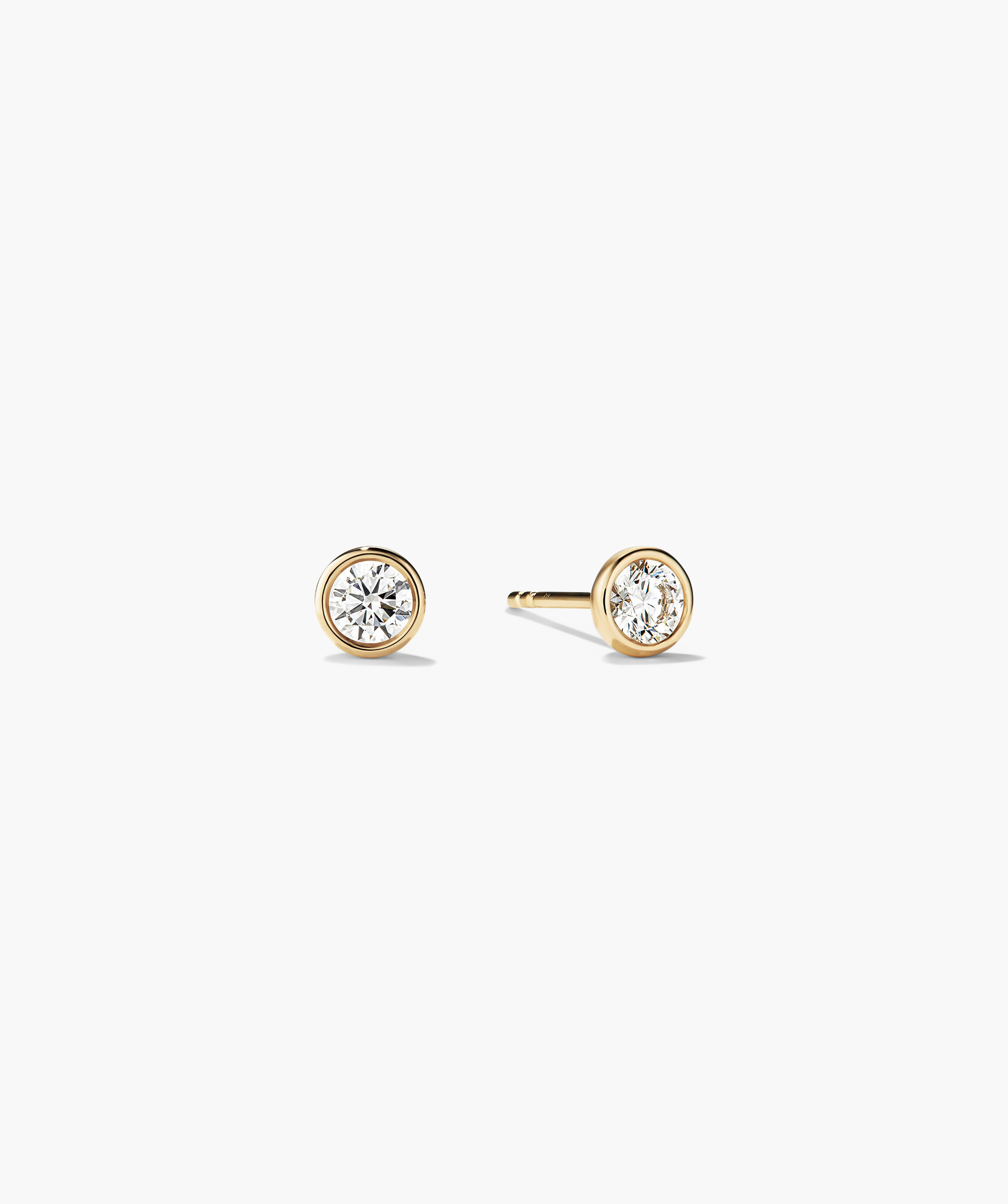 Bezel Round Lab Grown Diamond Studs 0.5 ct