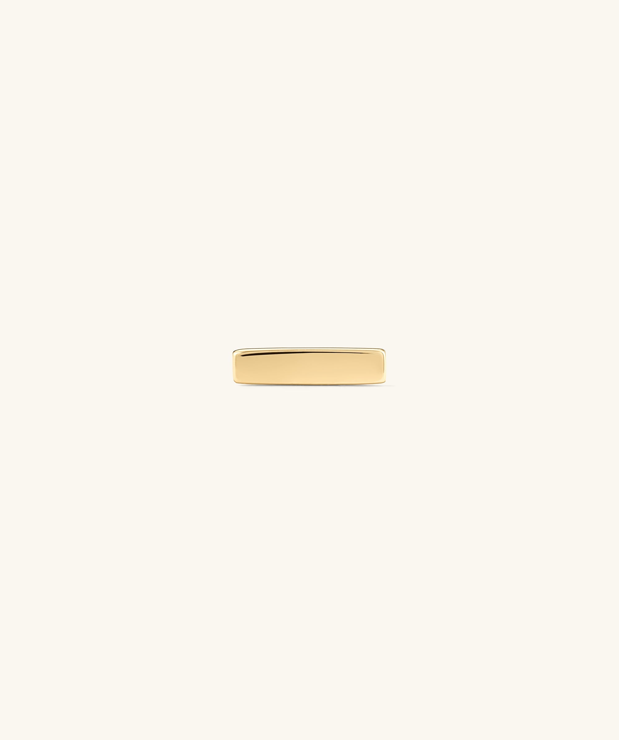 Gold Piercing Studio - Bar Flat Back Stud, rectangular design, on a white background, showcasing its simplicity and classic style for earring stacking.