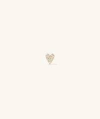 Piercing Studio - PavÃ© Diamond Heart Flat Back Stud featuring a heart-shaped design adorned with small white dots, creating a playful and elegant statement piece.