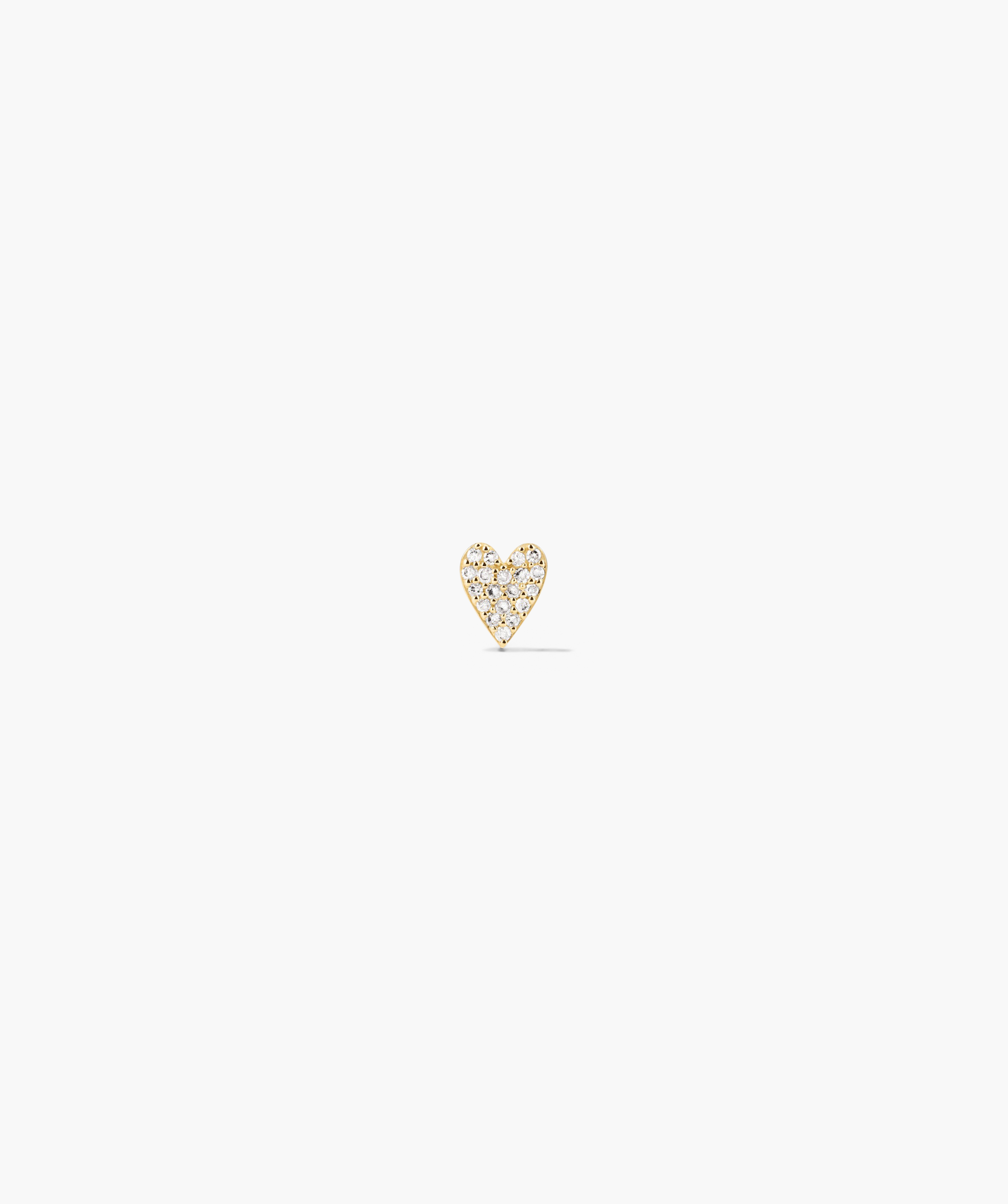 Piercing Studio - Single PavÃ© Diamond Heart Flat Back Stud